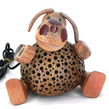 Lamp-coconut shell-lamp-sitting dog-8''