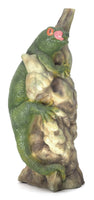 Lizard on tree stump figurine